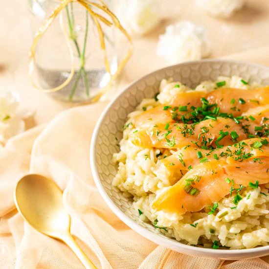Smoked Salmon Risotto - Recipe photo by Burrata and Bubbles