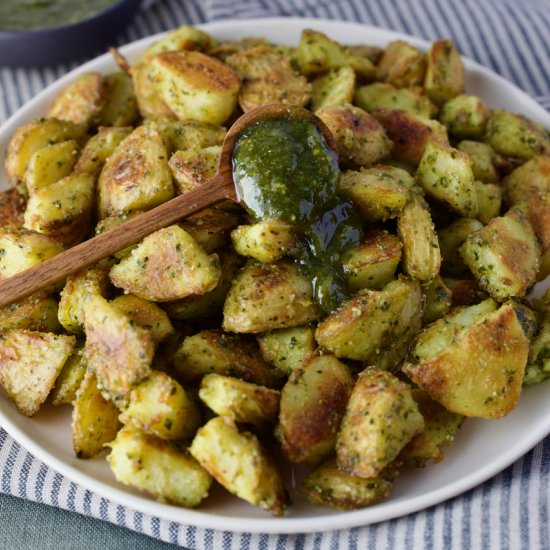 Vegan Pesto Potatoes - Recipe photo by lavender_nina