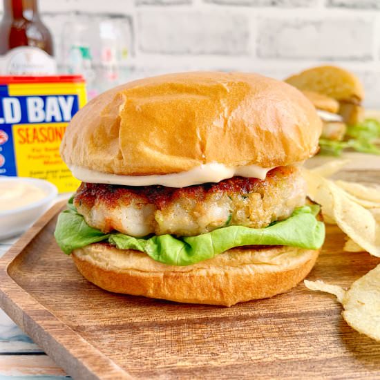 Chesapeake Shrimp Burger - Recipe photo by Theyummymuffin