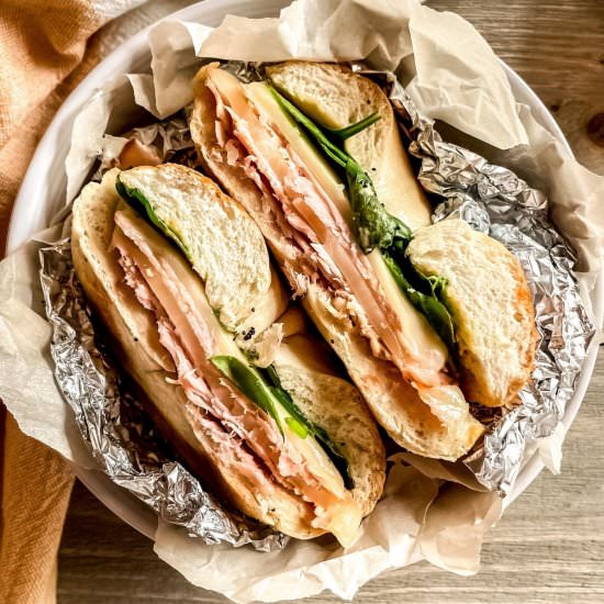 Baked Ham & Cheese Bagel - Recipe photo by SugarandSnapPeas