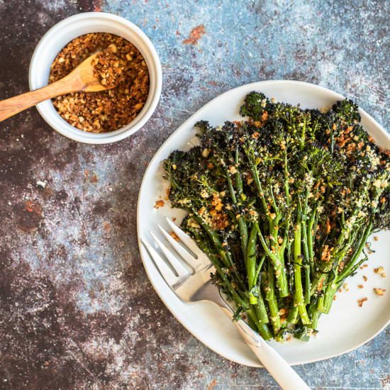 Roasted Broccolini with Pangritata - Recipe photo by Parsley and Parm