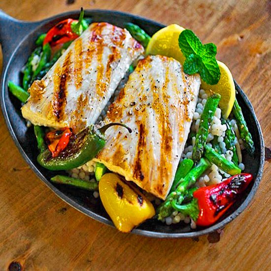 Mahi Mahi with Couscous & Asparagus - Recipe photo by maryobrien