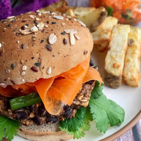 Vegan Bahn Mi Burgers - Recipe photo by samcookskindness
