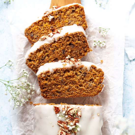 Vegan Carrot Cake Loaf - Recipe photo by vibrantplate