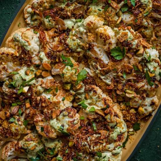 Cauliflower Steaks with Caramelized - Recipe photo by rainbowplantlife