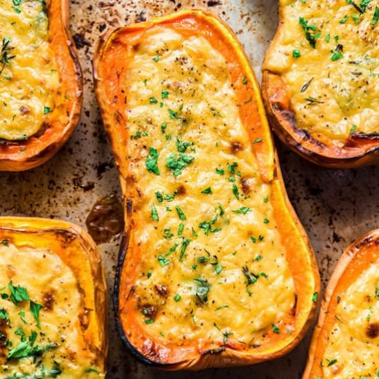Vegan Cheesy Butternut Squash - Recipe photo by rainbowplantlife
