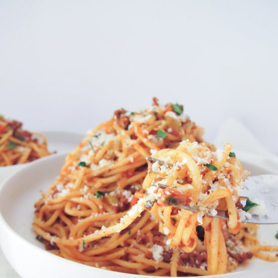 Easy Spaghetti With Meat Sauce - Recipe photo by ririsgreekeats