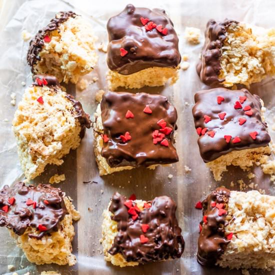 Chocolate-Dip Rice Krispies Treats - Recipe photo by LifesLittleSweets