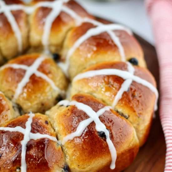 Orange Blueberry Hot Cross Buns - Recipe photo by karenskitchenstories