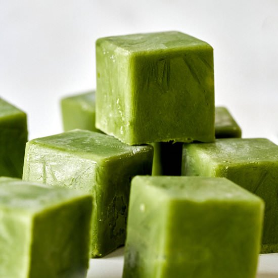 Matcha Latte Ice Cubes - Recipe photo by proportionalplate