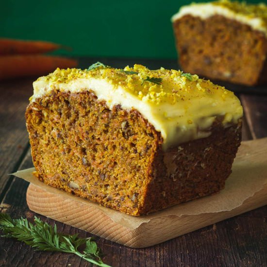 Carrot Loaf Cake - Recipe photo by Ourplantbasedworld