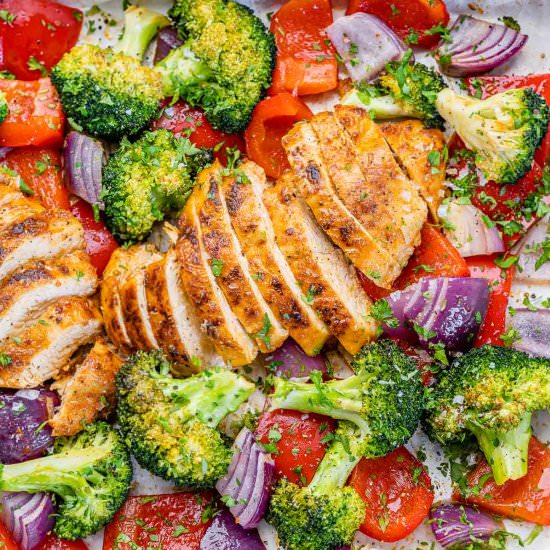 SHEET PAN BAKED CHICKEN BREAST WITH - Recipe photo by healthyfitnessmeals