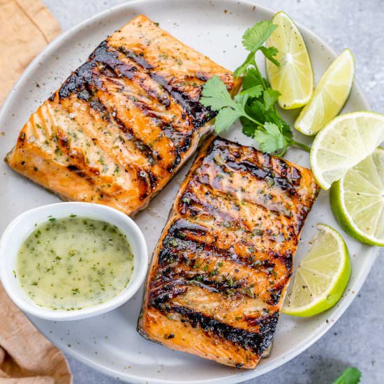 CILANTRO LIME GRILLED SALMON RECIPE - Recipe photo by healthyfitnessmeals