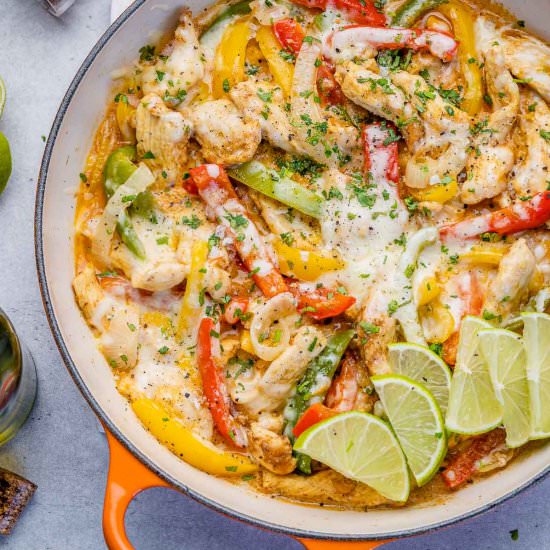 CREAMY CHICKEN FAJITA SKILLET RECIP - Recipe photo by healthyfitnessmeals