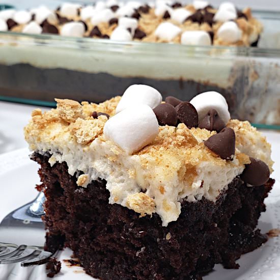 Smores Poke Cake - Recipe photo by TheFreckledCook