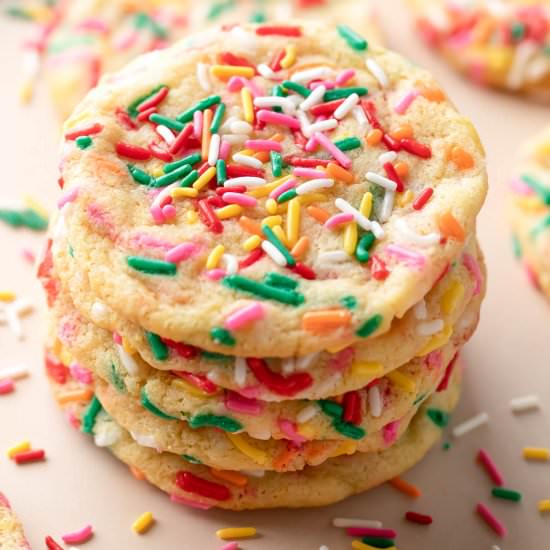 Sprinkle Vanilla Pudding Cookies - Recipe photo by peasandcrayons