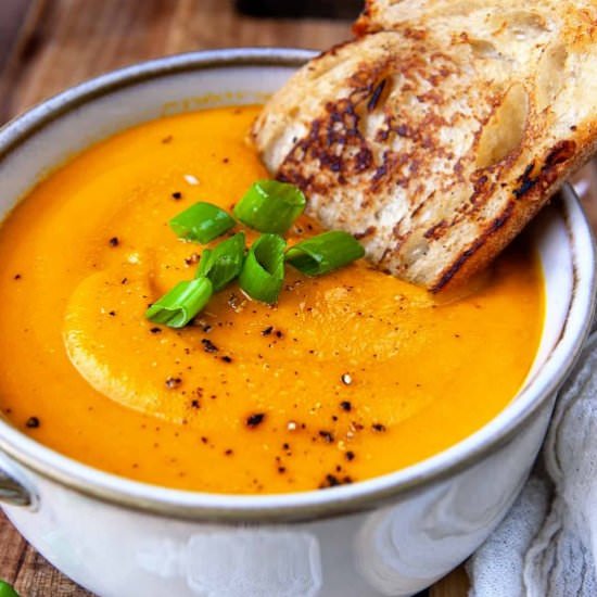 Carrot Ginger Soup - Recipe photo by noshingwiththenolands