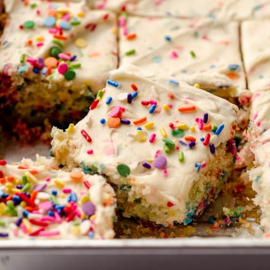 funfetti sheet cake - Recipe photo by freshaprilflours