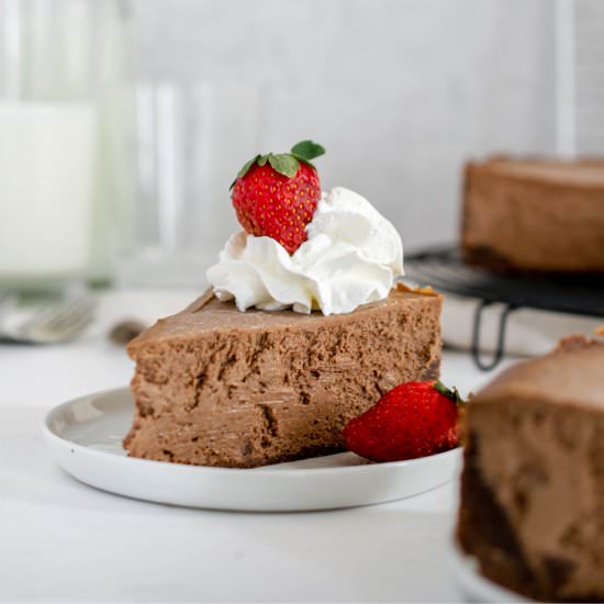 Healthy Chocolate Cheesecake - Recipe photo by fitandfull