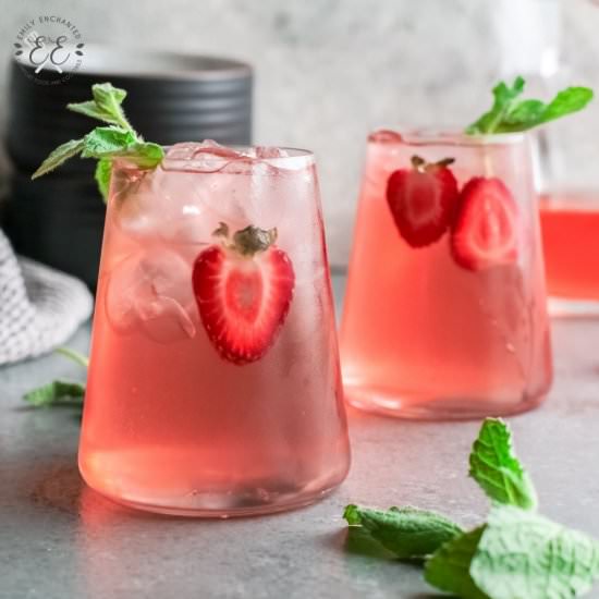 Strawberry Basil Gin Rickey - Recipe photo by emilyenchanted