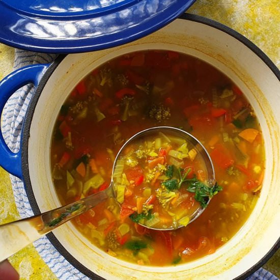Flu busting vegetable soup - Recipe photo by Mildlyindian