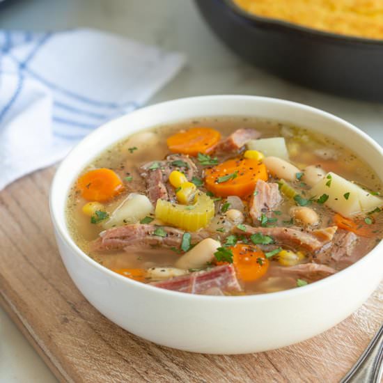 slow cooker ham bone soup - Recipe photo by The Blond Cook