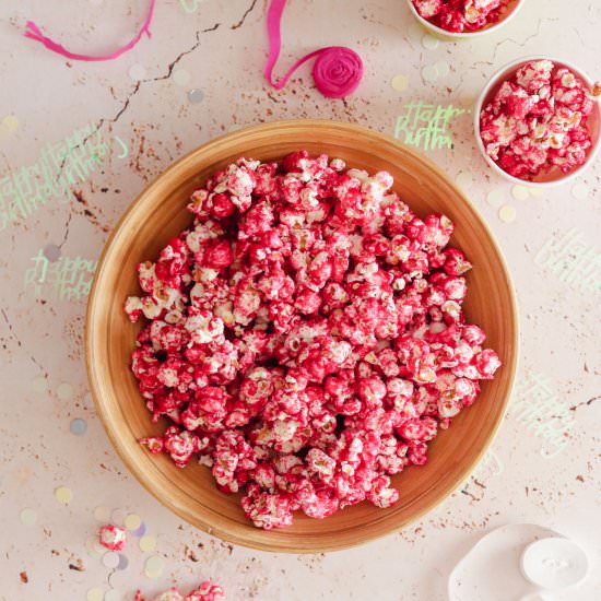 Pink party popcorn - Recipe photo by vanillafrost4