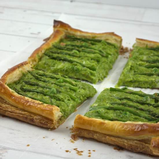 Asparagus Tart with Peas & Gruyere - Recipe photo by agourmetfoodblog