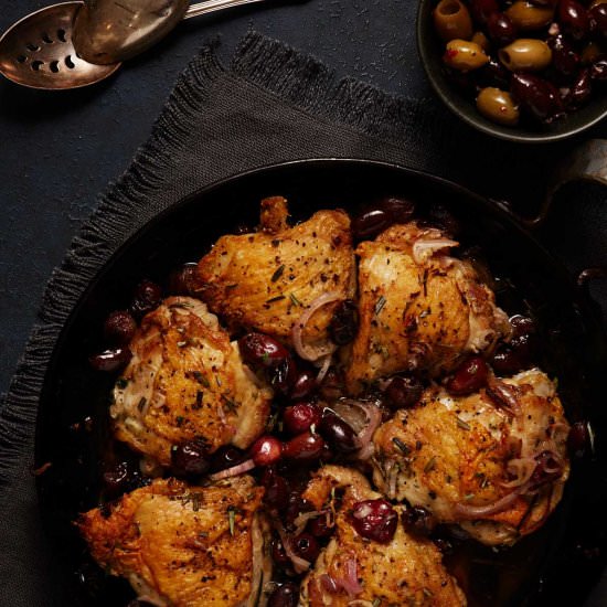 Chicken with Olives and Grapes - Recipe photo by Barbara Curry