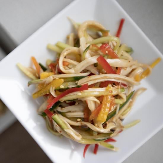 Julienned veggies cold dish - Recipe photo by foodmakesmehappy