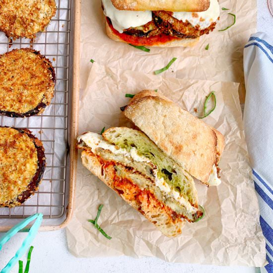 Air Fried Eggplant Parm Sandwich - Recipe photo by Theyummymuffin