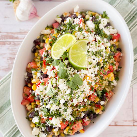 Charred Corn Salad with Black Beans - Recipe photo by sipandsanity
