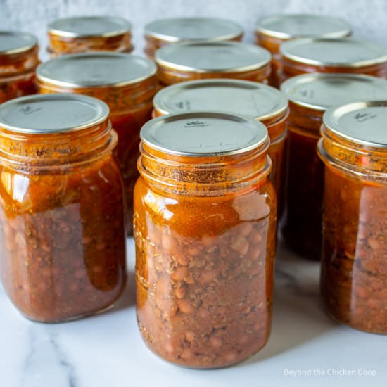 How to Can Chili - Recipe photo by BeyondtheCoop