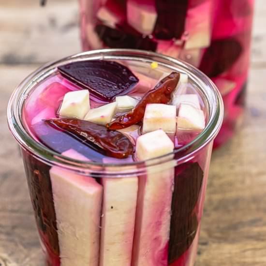 Middle Eastern Pickled Turnips - Recipe photo by The Mediterranean Dish