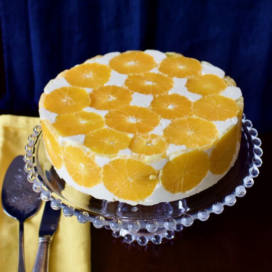 NO BAKE ORANGE MOUSSE CAKE - Recipe photo by gabitzasgreenkitchen