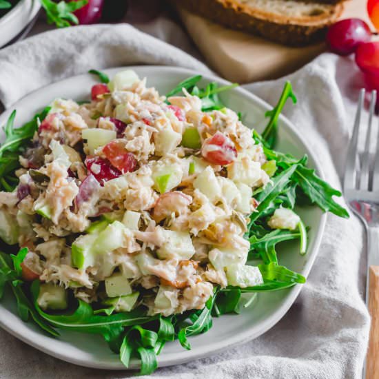Healthy Tuna Waldorf Salad - Recipe photo by Running to the Kitchen