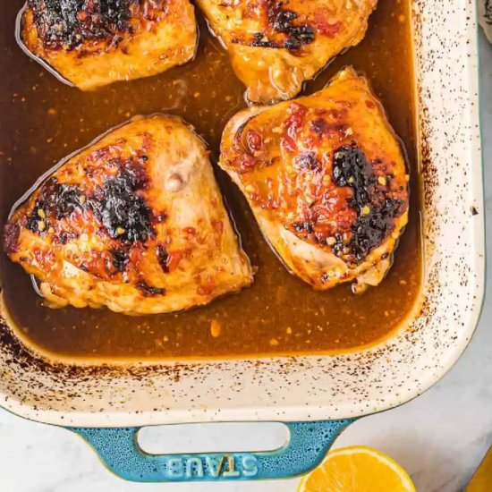 Honey Garlic Chicken Thighs - Recipe photo by OnMyKidsPlate