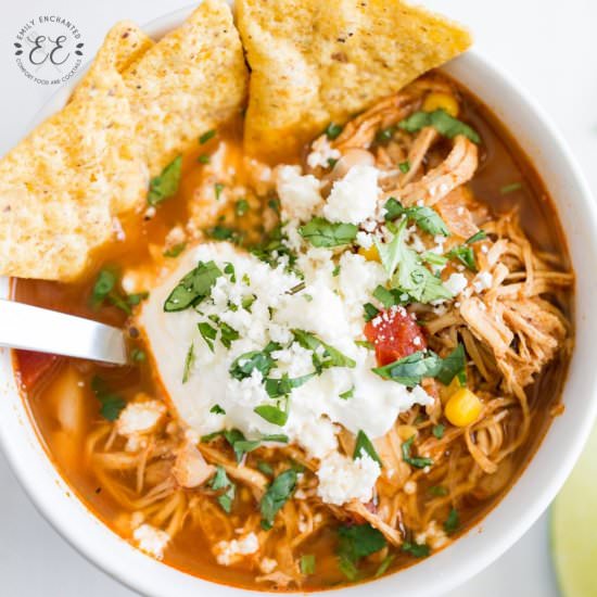 Instant Pot Chicken Tortilla Soup - Recipe photo by emilyenchanted