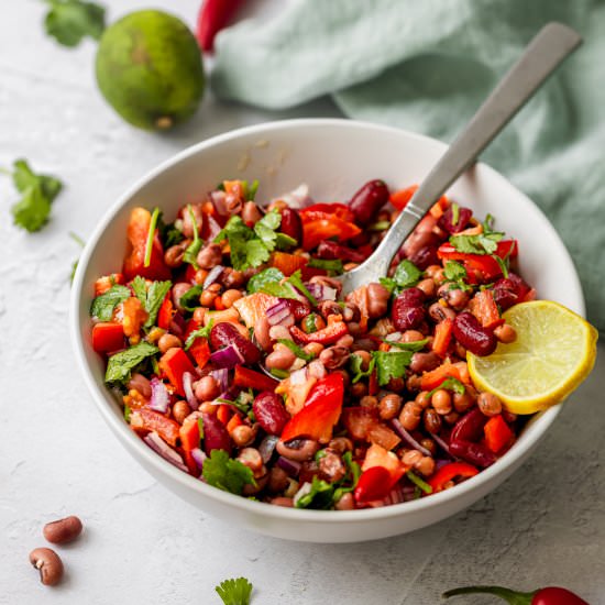 Caribbean Mixed Bean Salad - Recipe photo by Searchingforspice