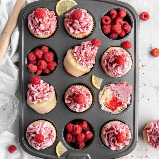 Raspberry Lemon Poke Cupcakes - Recipe photo by grandbabycakes