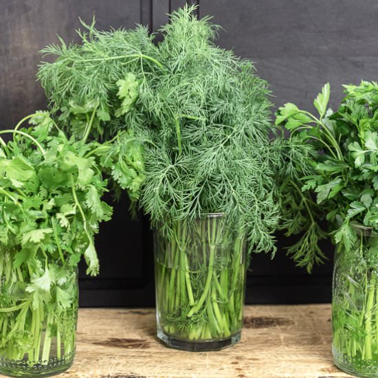 How to Store Fresh Herbs! - Recipe photo by The Mediterranean Dish