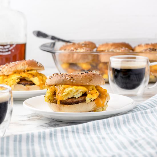 Breakfast Bagel Sliders - Recipe photo by Entirely Elizabeth