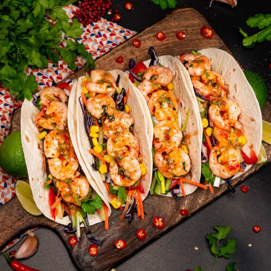 Prawn Tacos (Shrimp Wraps) - Recipe photo by Flawless Food