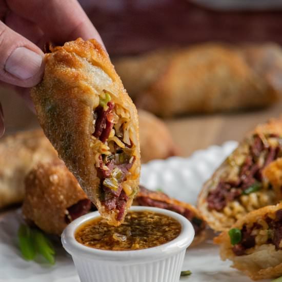 Mongolian Beef Egg Rolls - Recipe photo by JawnsICooked