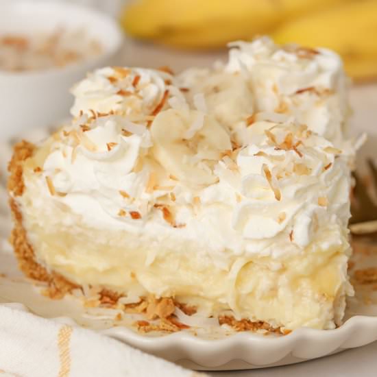 Coconut Banana Cream Pie - Recipe photo by Celebrating Sweets