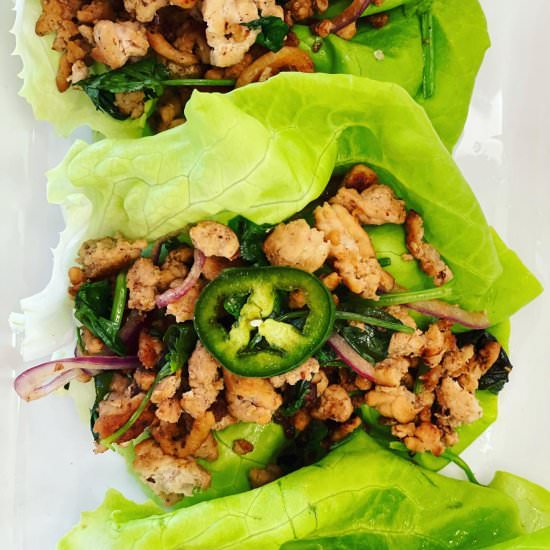 Herby Thai Chicken Lettuce Cups - Recipe photo by The Ingredient Thief