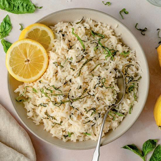 Lemon Basil Rice - Recipe photo by balancewithjess