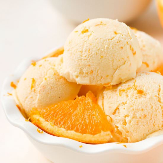 No-Churn Orange Ice Cream - Recipe photo by itsnotcomplicatedrecipes