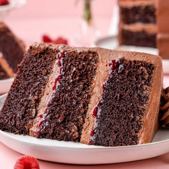 Chocolate Raspberry Cake - Recipe photo by ihearteating