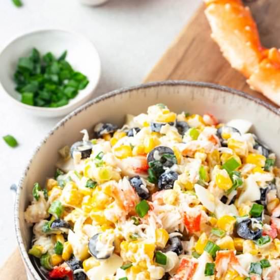 Crab Salad with Corn and Olives - Recipe photo by allweeat